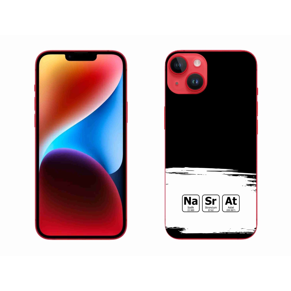 Gelový kryt mmCase na iPhone 14 Plus - chemické prvky bíločerné pozadí