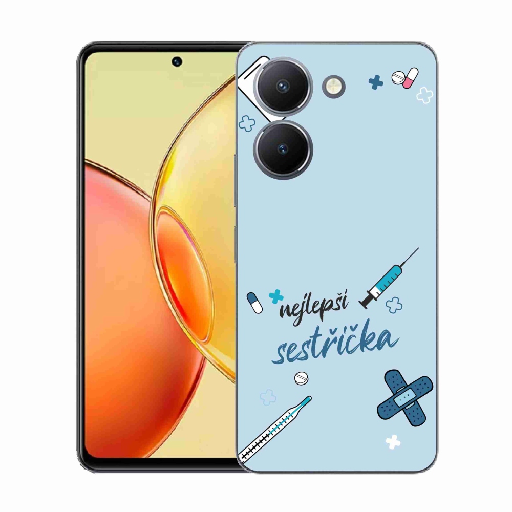 Gelový kryt mmCase na Vivo Y36 - nejlepší sestřička modré pozadí