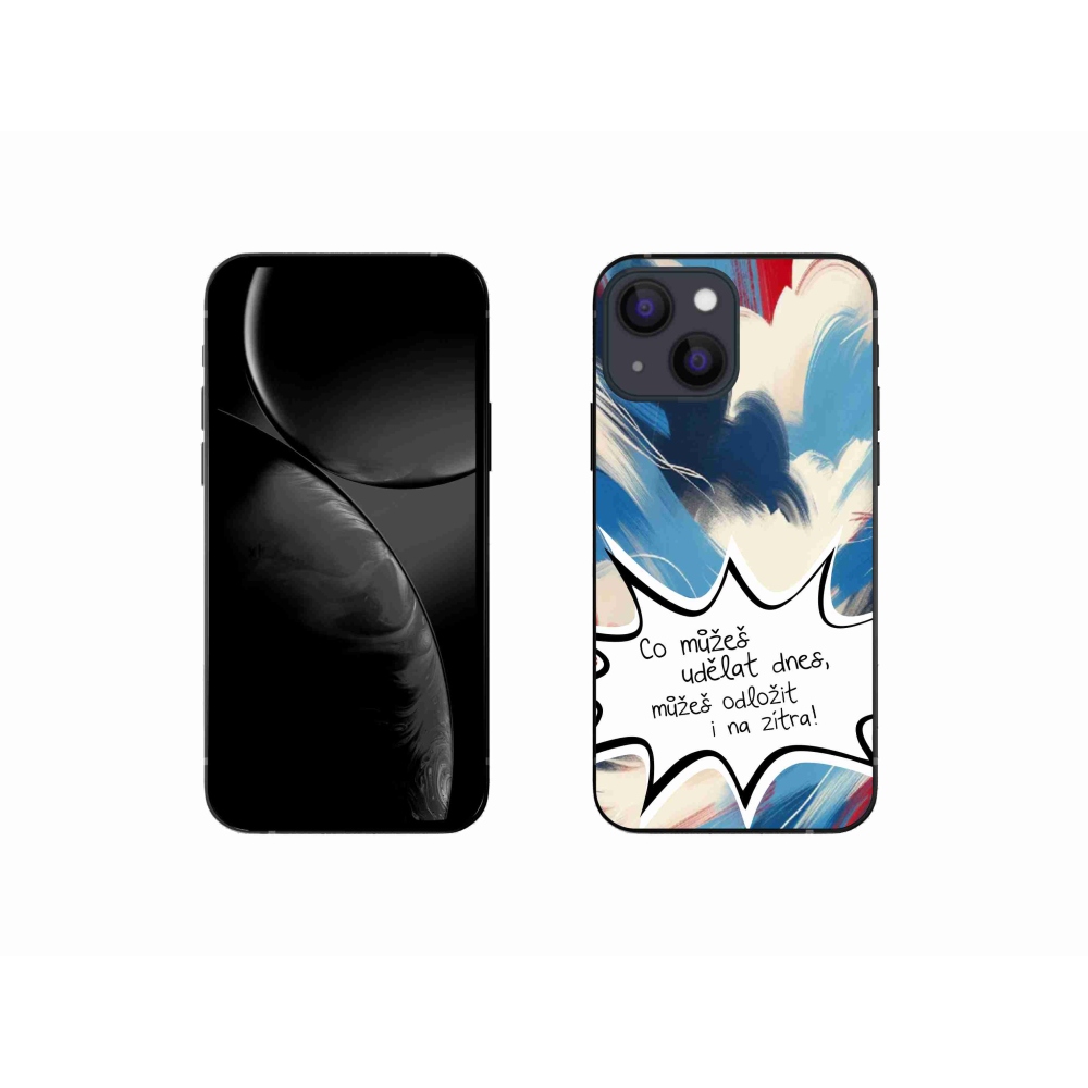 Gelový kryt mmCase na iPhone 13 mini 5.4 - vtipný text 9 bílé pozadí
