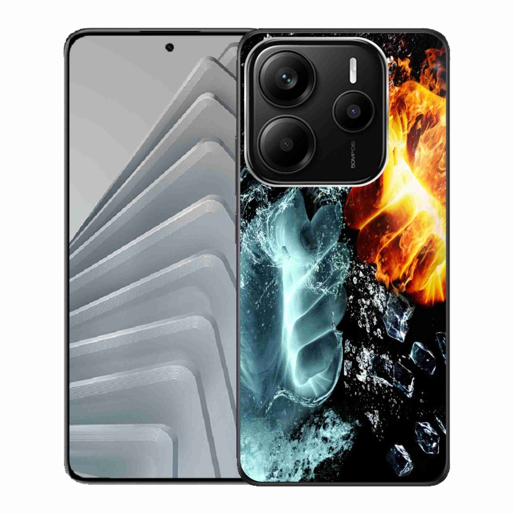 Gelový kryt mmCase na Xiaomi Redmi Note 14 5G - voda a oheň