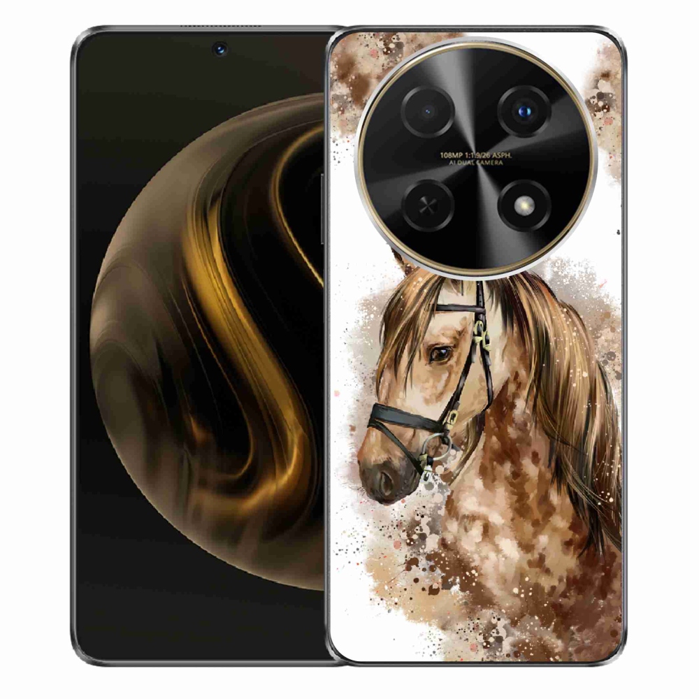 Gelový kryt mmCase na Huawei Nova 12i - hnědý kreslený kůň