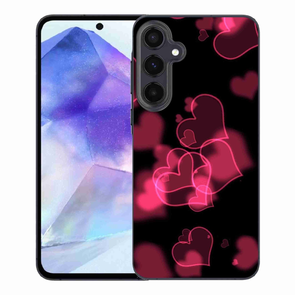 Gelový kryt mmCase na Samsung Galaxy A55 5G - červená srdíčka