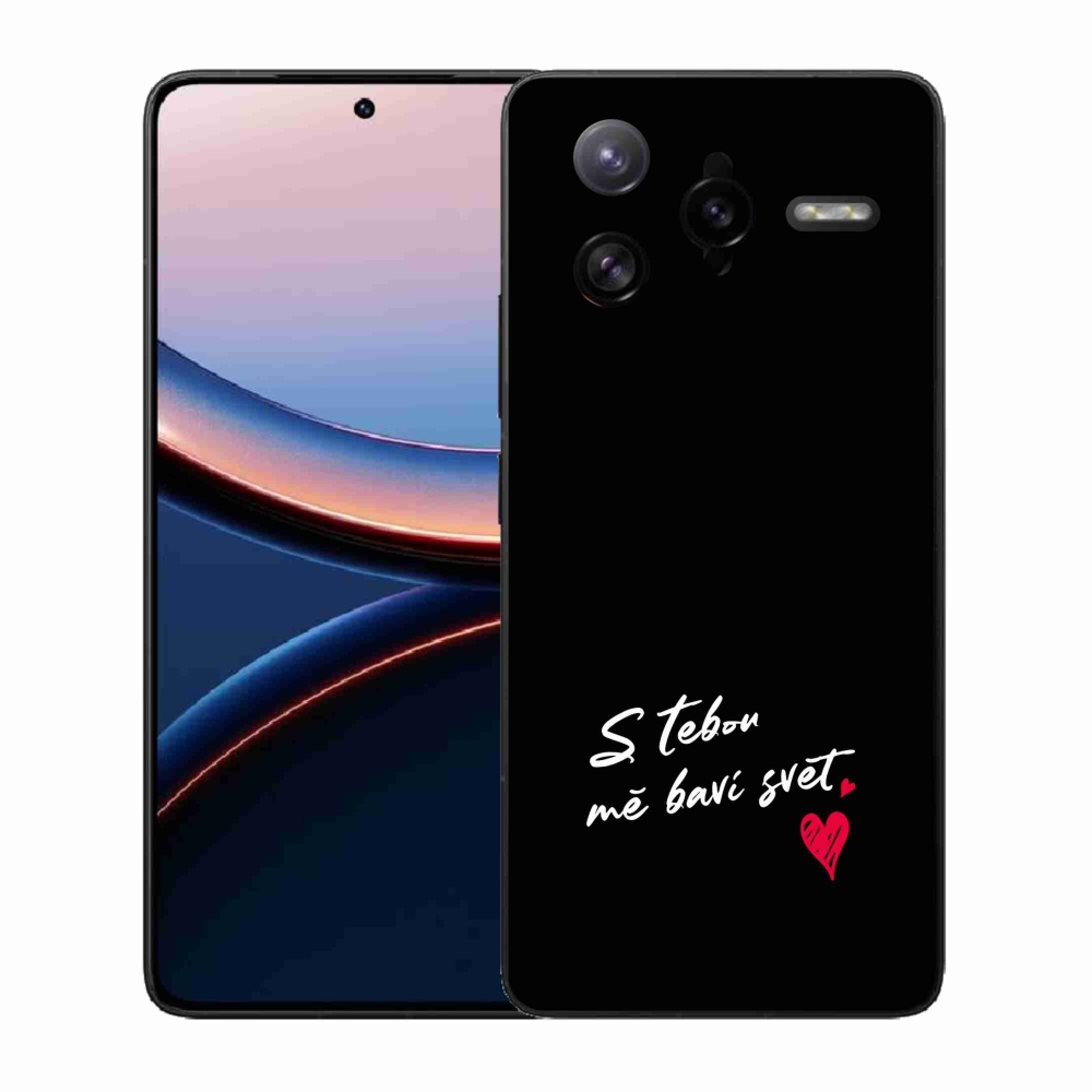 Gelový kryt mmCase na Xiaomi Poco F7 Ultra - zamilovaný text 1 černé pozadí