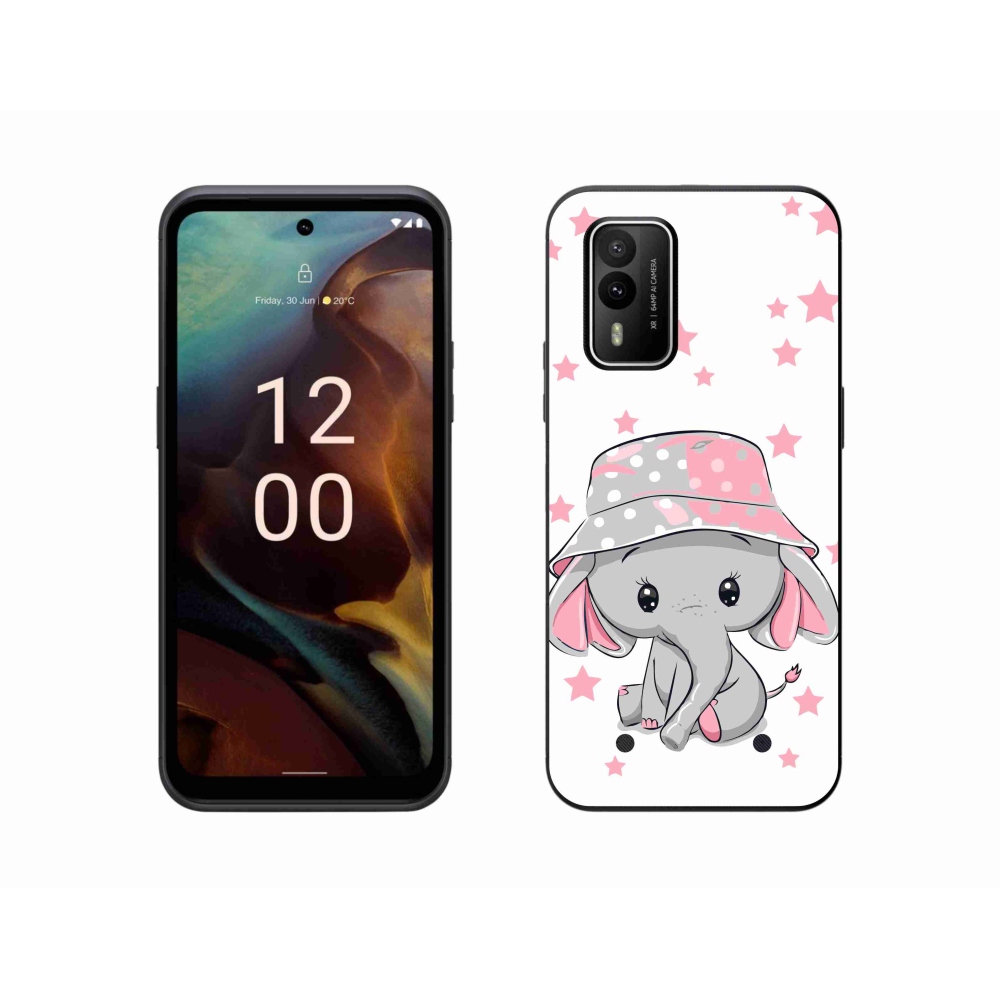 Gelový kryt mmCase na Nokia XR21 - růžový slon
