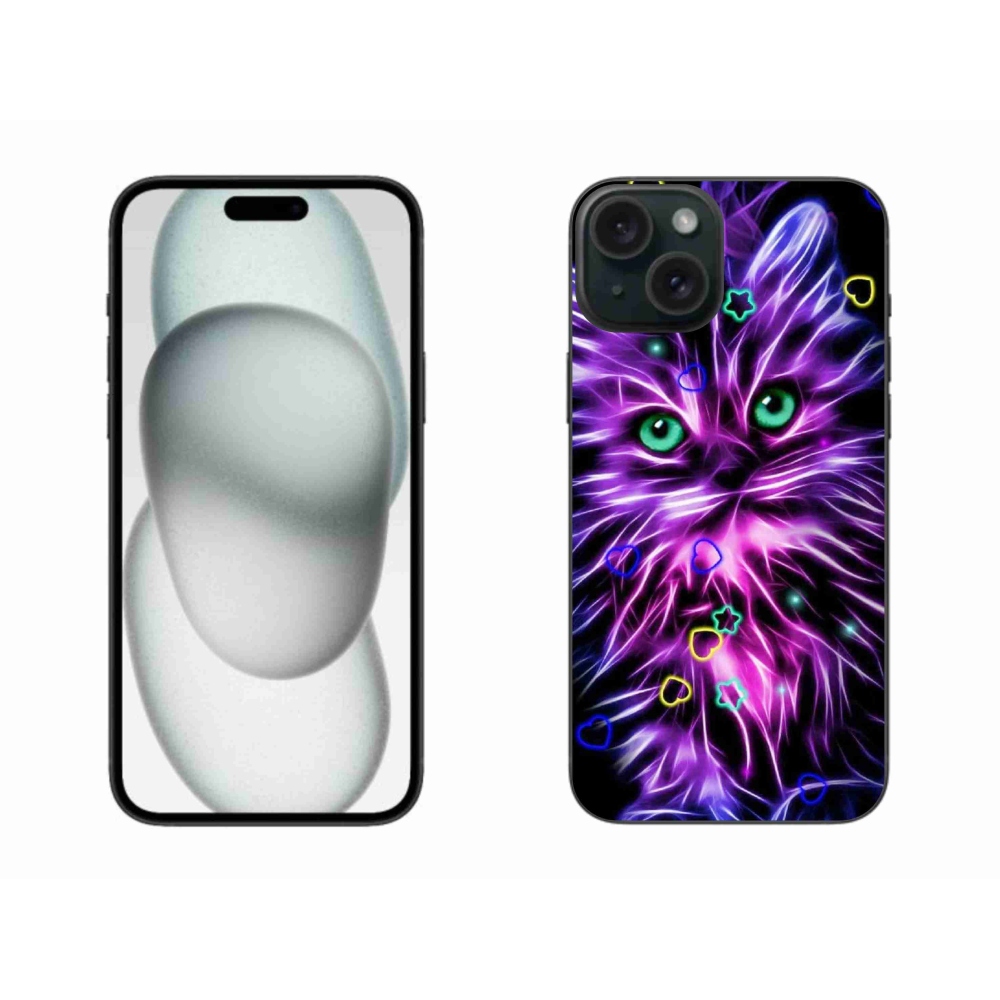 Gelový kryt mmCase na iPhone 15 Plus - abstraktní kočka
