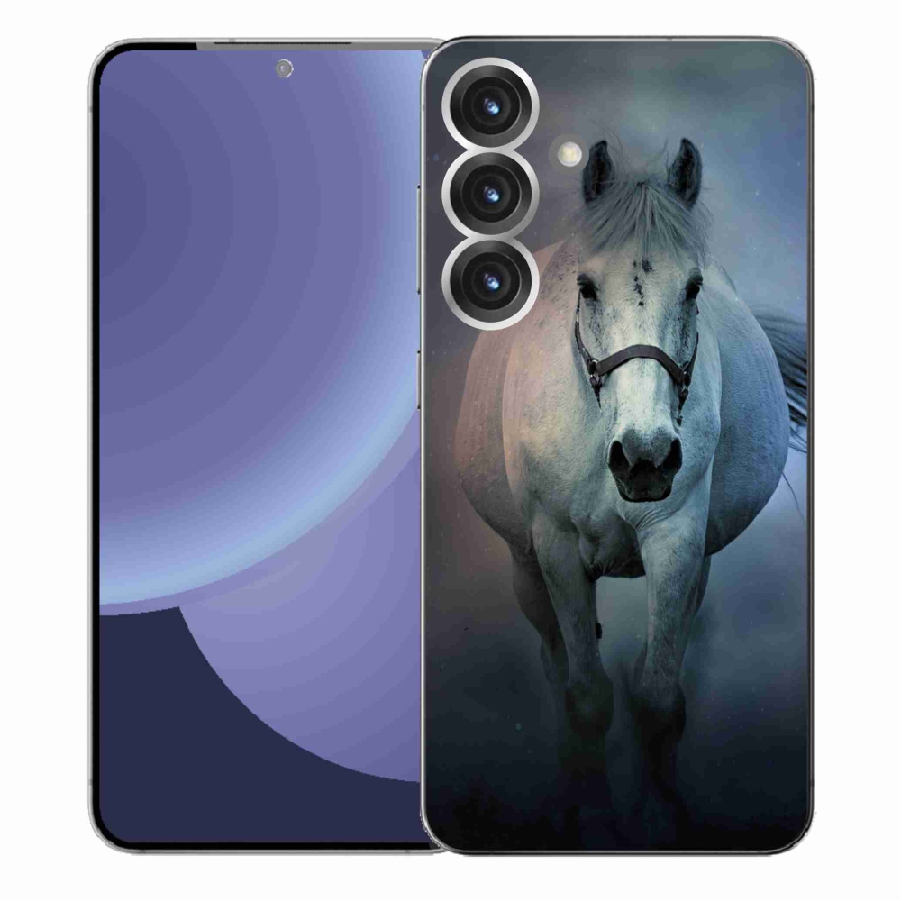 Gelový kryt mmCase na Samsung Galaxy S25+ - běžící bílý kůň