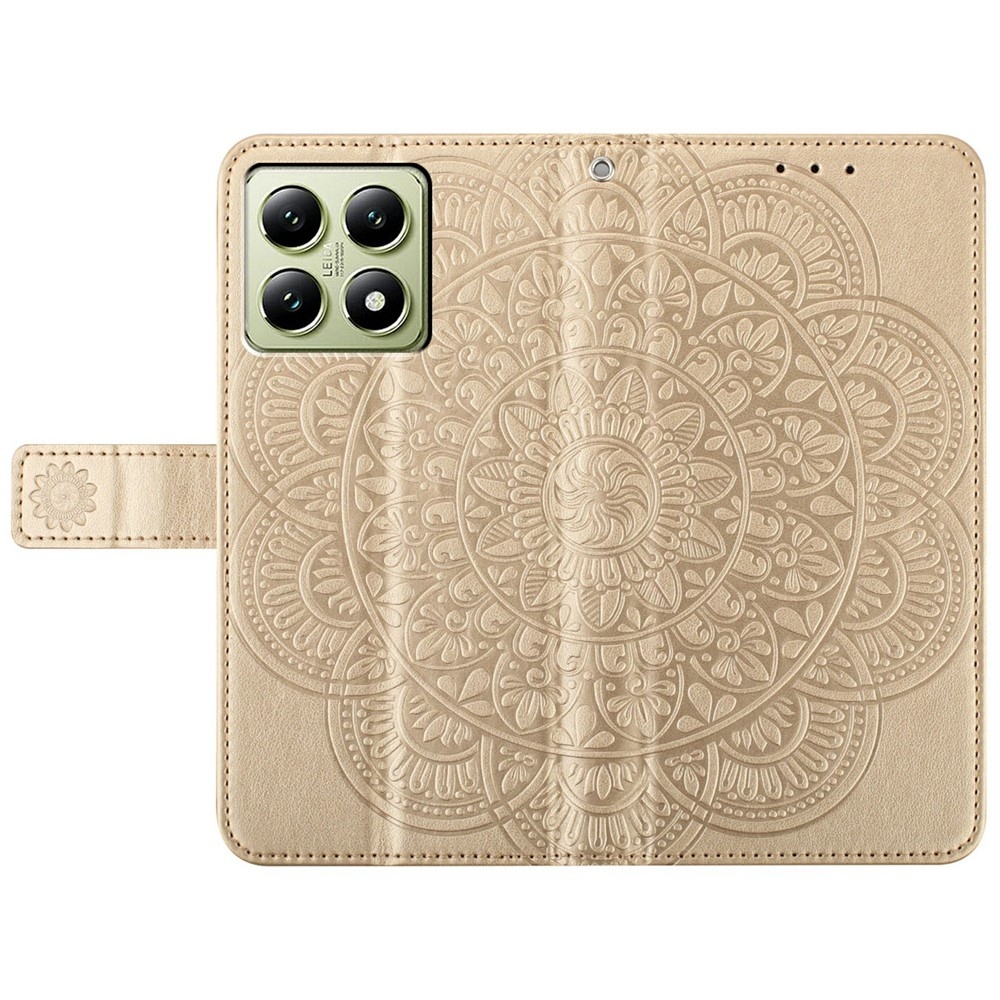 Mandala knížkové pouzdro na Xiaomi 15T Pro - zlaté