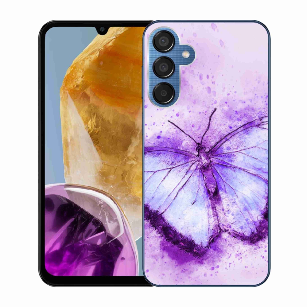 Gelový kryt mmCase na Samsung Galaxy M15 5G - fialový motýl