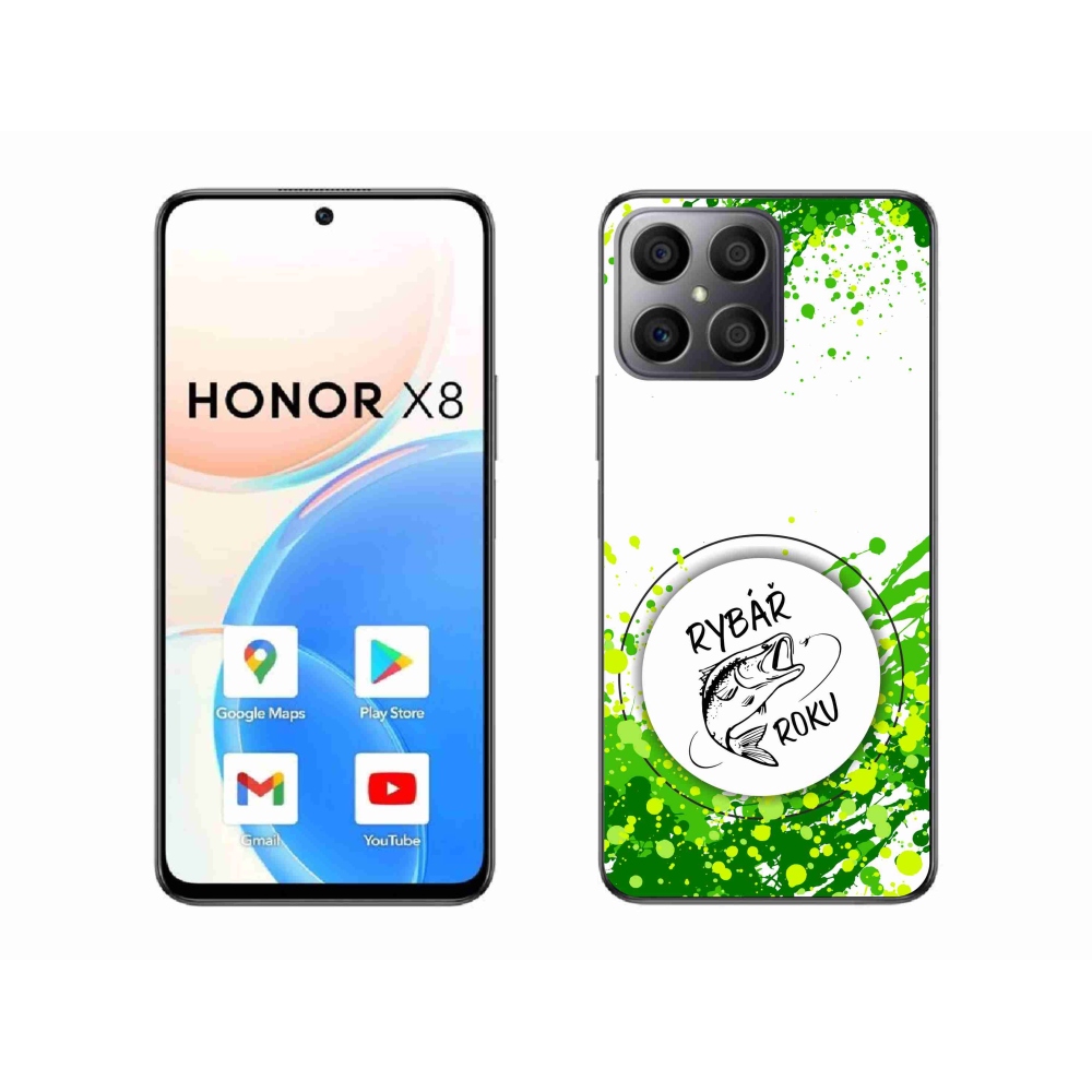Gelový kryt mmCase na Honor X8 4G - rybář roku bílé pozadí