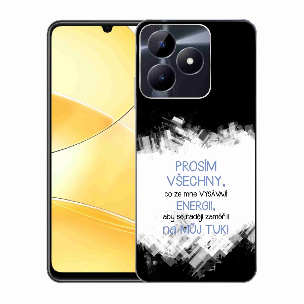 Gelový kryt mmCase na Realme C51/C53 - vtipný text 1 modrý