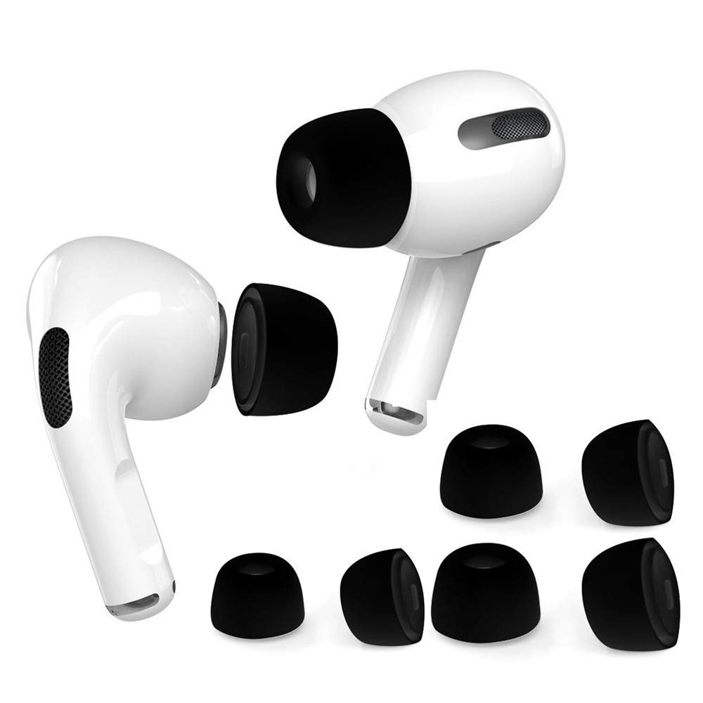 Sada černých silikonových nástavců do sluchátek kompatibilní s AirPods Pro/Pro 2 - S/M/L