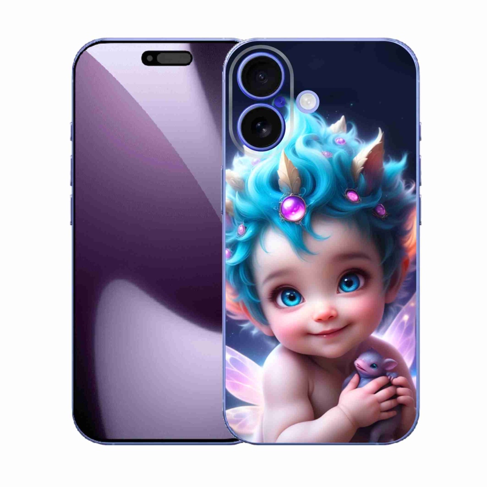 Gelový kryt mmCase na iPhone 17 - dítě s motýlími křídly