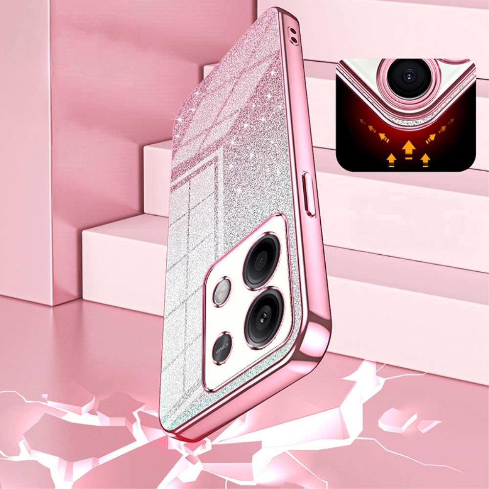 Cut gelový třpytivý obal na Xiaomi Redmi Note 13 5G - růžový