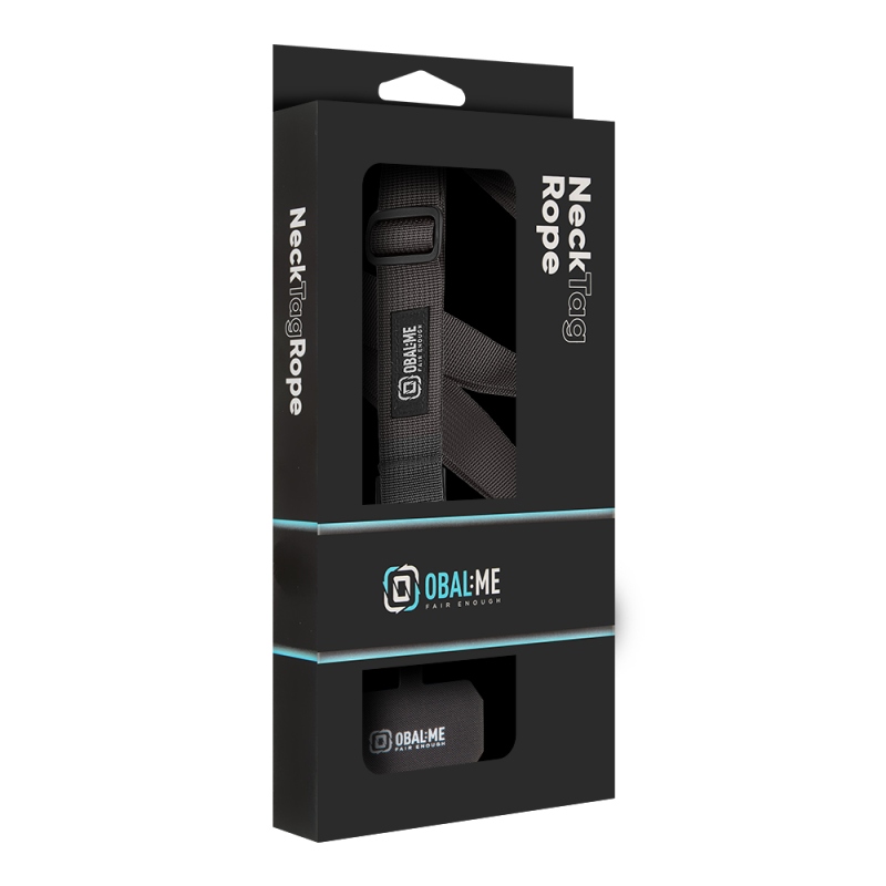 OBAL:ME NeckTag Ribbon Popruh na Telefon Black