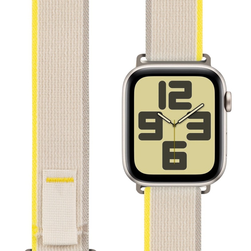 OBAL:ME Textilní Řemínek pro Apple Watch 42-49mm M-L Beige/Yellow