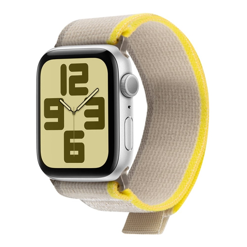 OBAL:ME Textilní Řemínek pro Apple Watch 42-49mm M-L Beige/Yellow