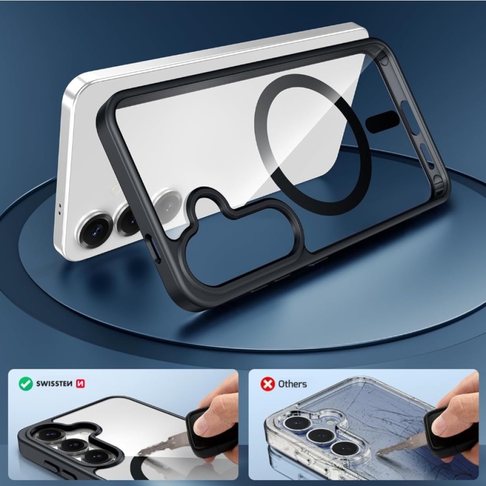 Obal SWISSTEN Clear Jelly MagStick Metallic na Samsung Galaxy S26+ - černý