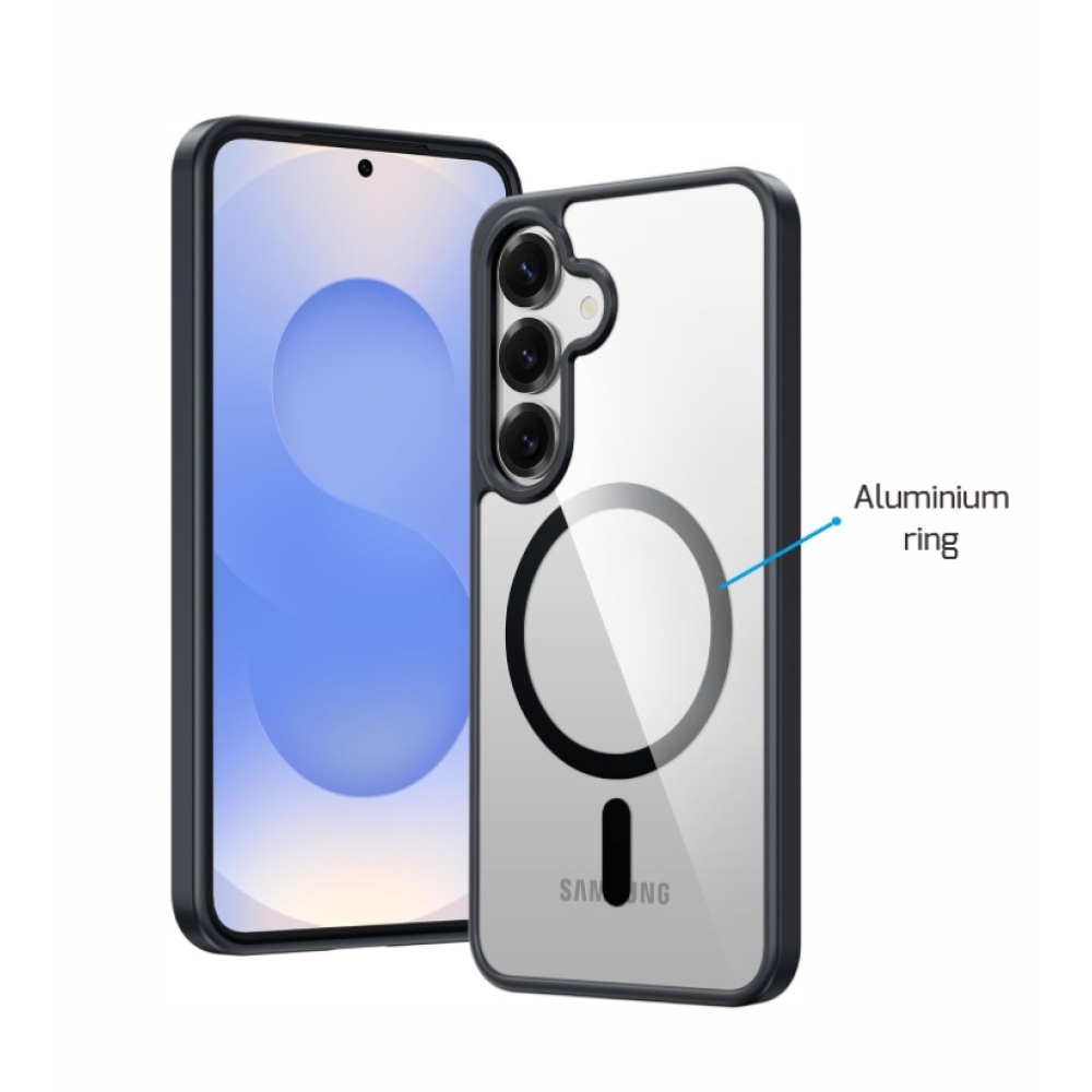 Obal SWISSTEN Clear Jelly MagStick Metallic na Samsung Galaxy S26 - černý