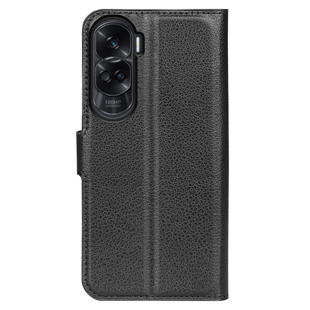 Litchi knížkové pouzdro na Honor 90 Lite - černé