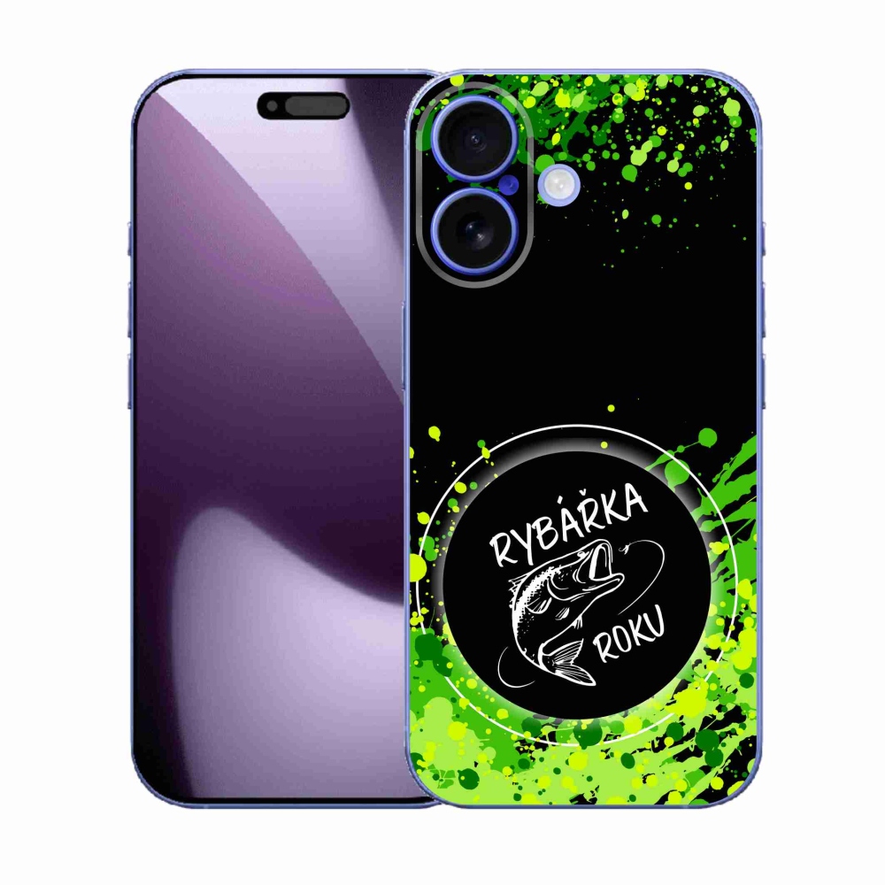 Gelový kryt mmCase na iPhone 17 - rybářka roku černé pozadí
