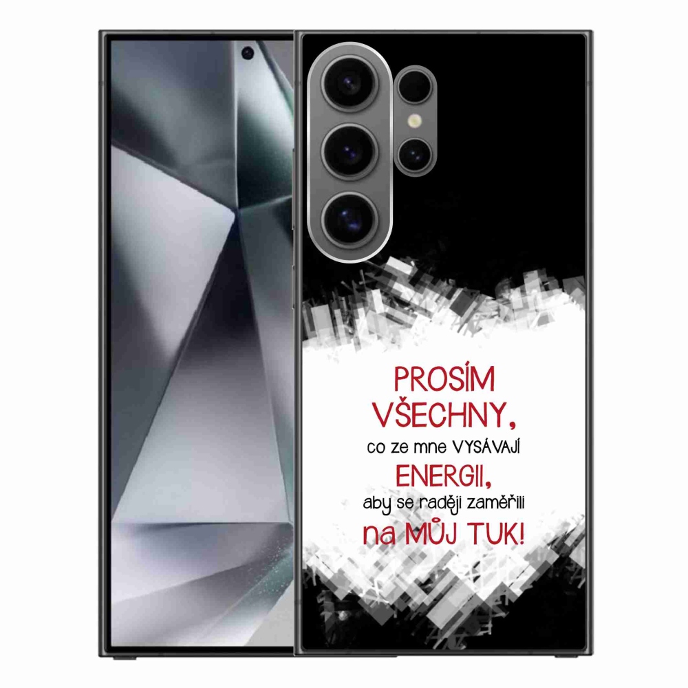 Gelový kryt mmCase na Samsung Galaxy S24 Ultra - vtipný text 1 červený