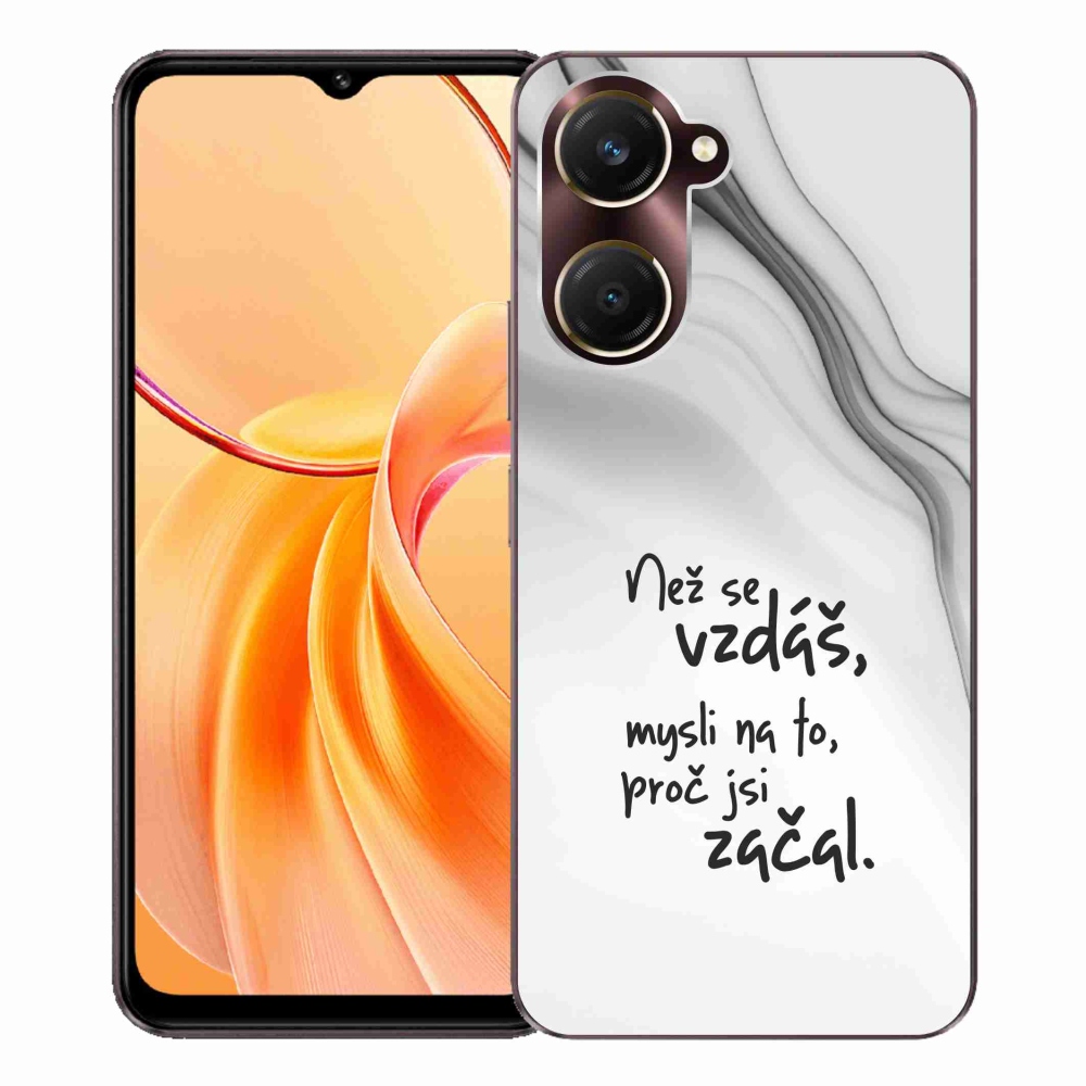 Gelový kryt mmCase na Vivo Y28s 5G - citát 2 bílé pozadí