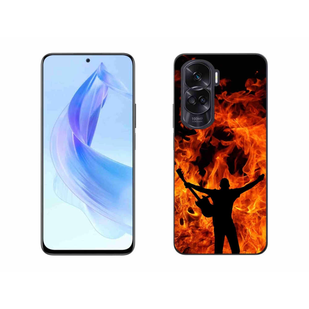 Gelový kryt mmCase na Honor 90 Lite - muzikant a oheň