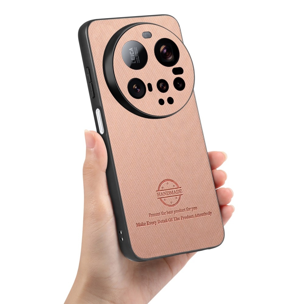 Crafted gelový obal s umělou kůží na Xiaomi 15 Ultra - růžový