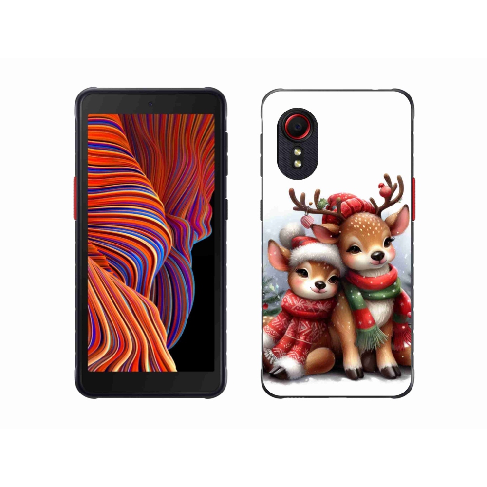 Gelový kryt mmCase na Samsung Galaxy Xcover 5 - vánoční sobi