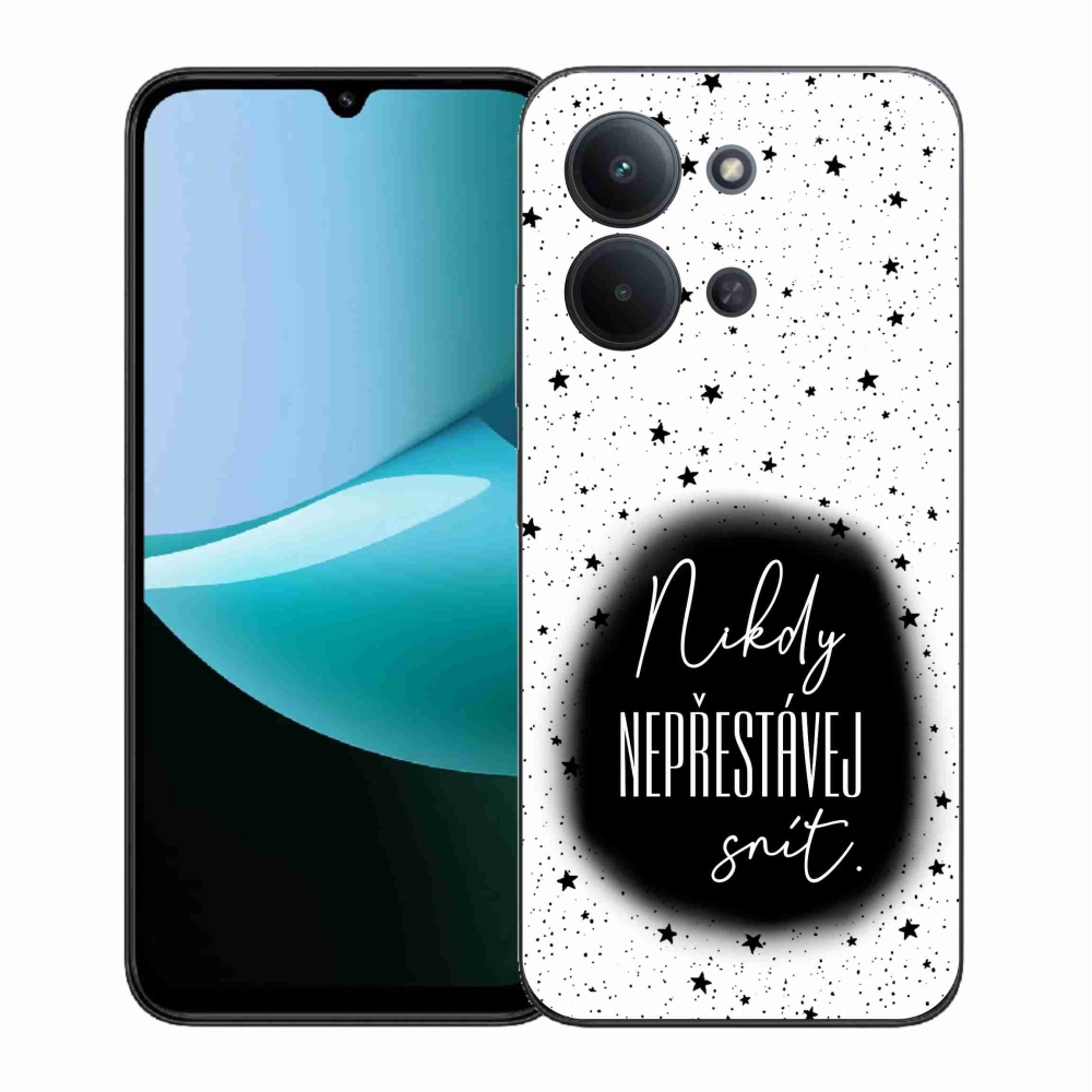 Gelový kryt mmCase na Xiaomi Redmi 15C 4G (171mm)/Poco C85 4G (171mm) - citát 1 černobílé pozadí