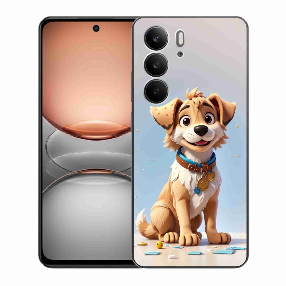 Gelový kryt mmCase na Realme C75 - kreslené štěně