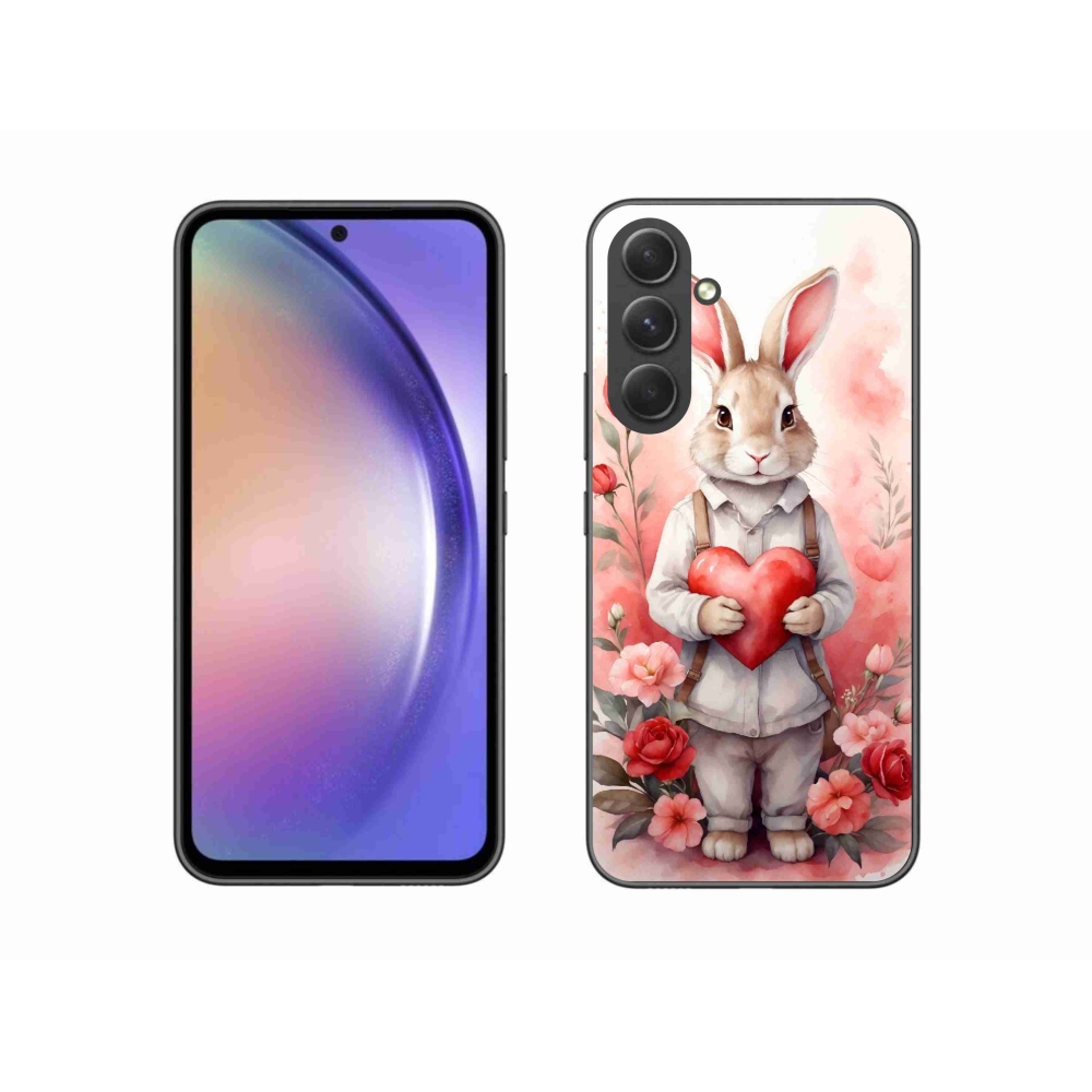 Gelový kryt mmCase na Samsung Galaxy A54 5G - zajíc se srdíčkem
