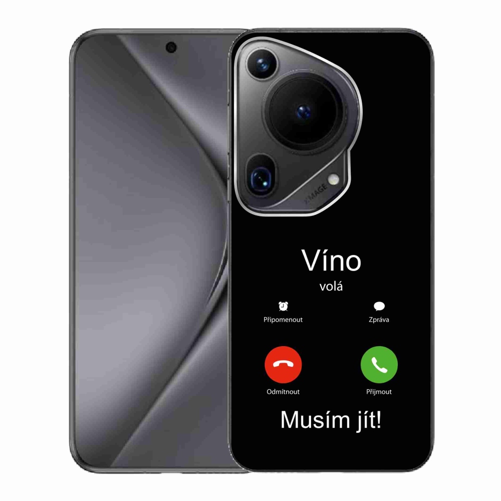 Gelový kryt mmCase na Huawei Pura 70 Ultra - víno volá černé pozadí
