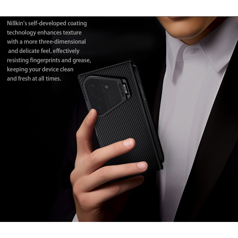 Nillkin CamShield Prop Magnetic Pen Slot (Transparent Lens) Zadní Kryt pro Samsung Galaxy Z Fold 8 Ultra Black