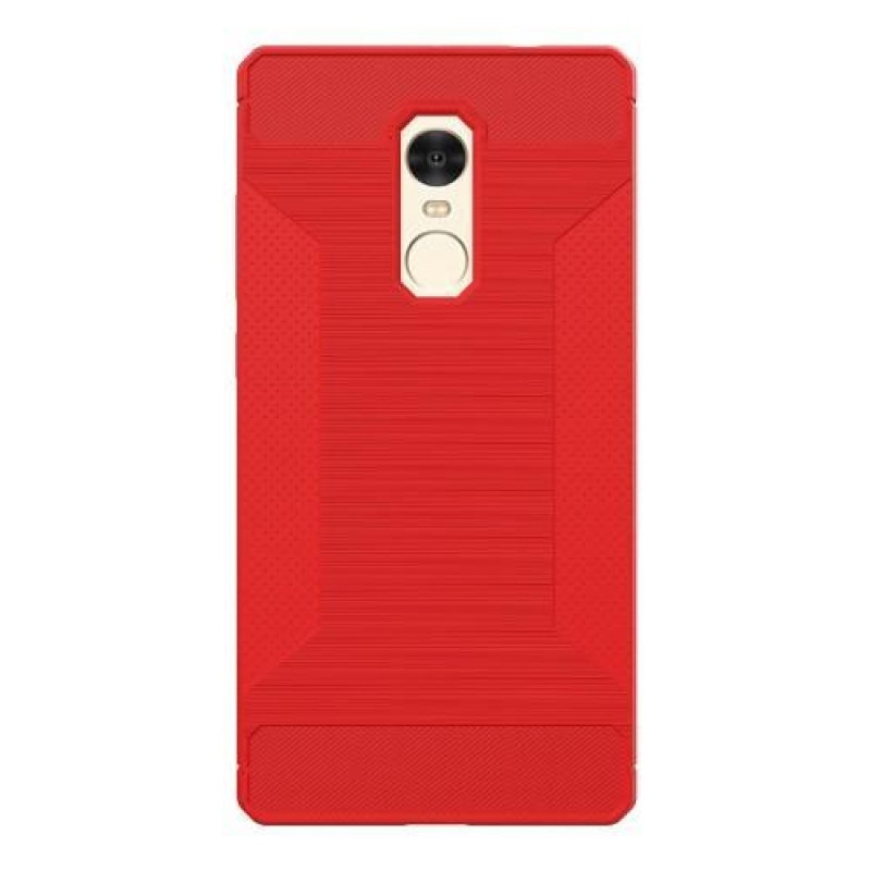 Odolný gelový obal s broušením na Xiaomi Redmi Note 4X - červený