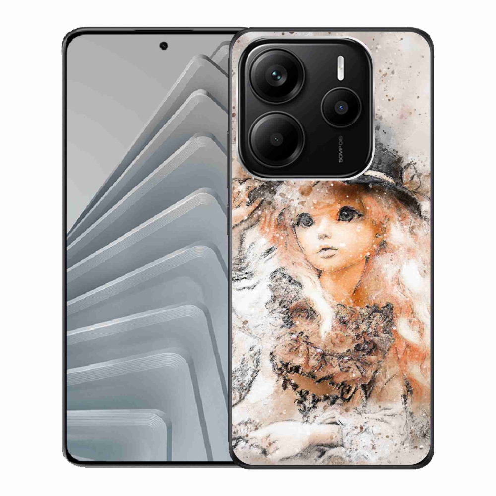 Gelový kryt mmCase na Xiaomi Redmi Note 14 5G - holčička s kloboukem