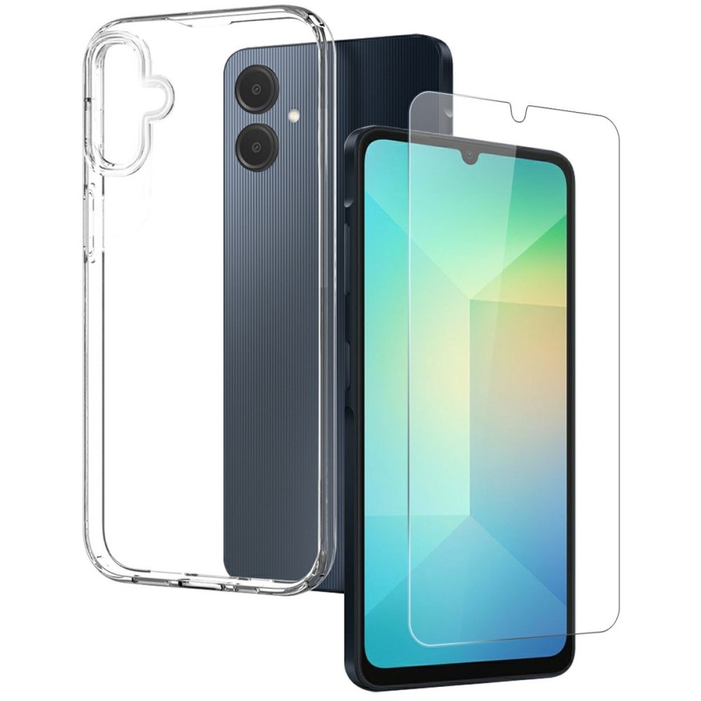 NORTHJO průhledný gelový obal + tvrzené sklo na Samsung Galaxy A06 - průhledný