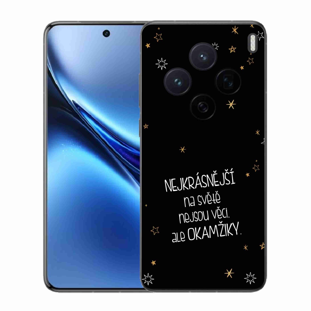 Gelový kryt mmCase na Vivo X200 5G - citát 4 černé pozadí