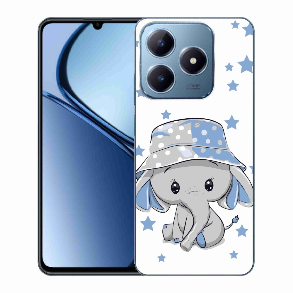 Gelový kryt mmCase na Realme C63 - modrý slon