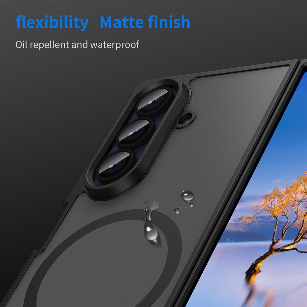 Case matný gelový obal s MagSafe na Samsung Galaxy Z Fold7 5G - černý
