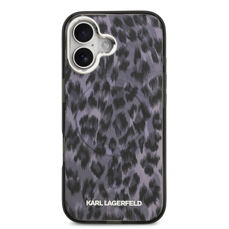 Karl Lagerfeld IML Leopard MagSafe Zadní Kryt pro iPhone 17 Grey