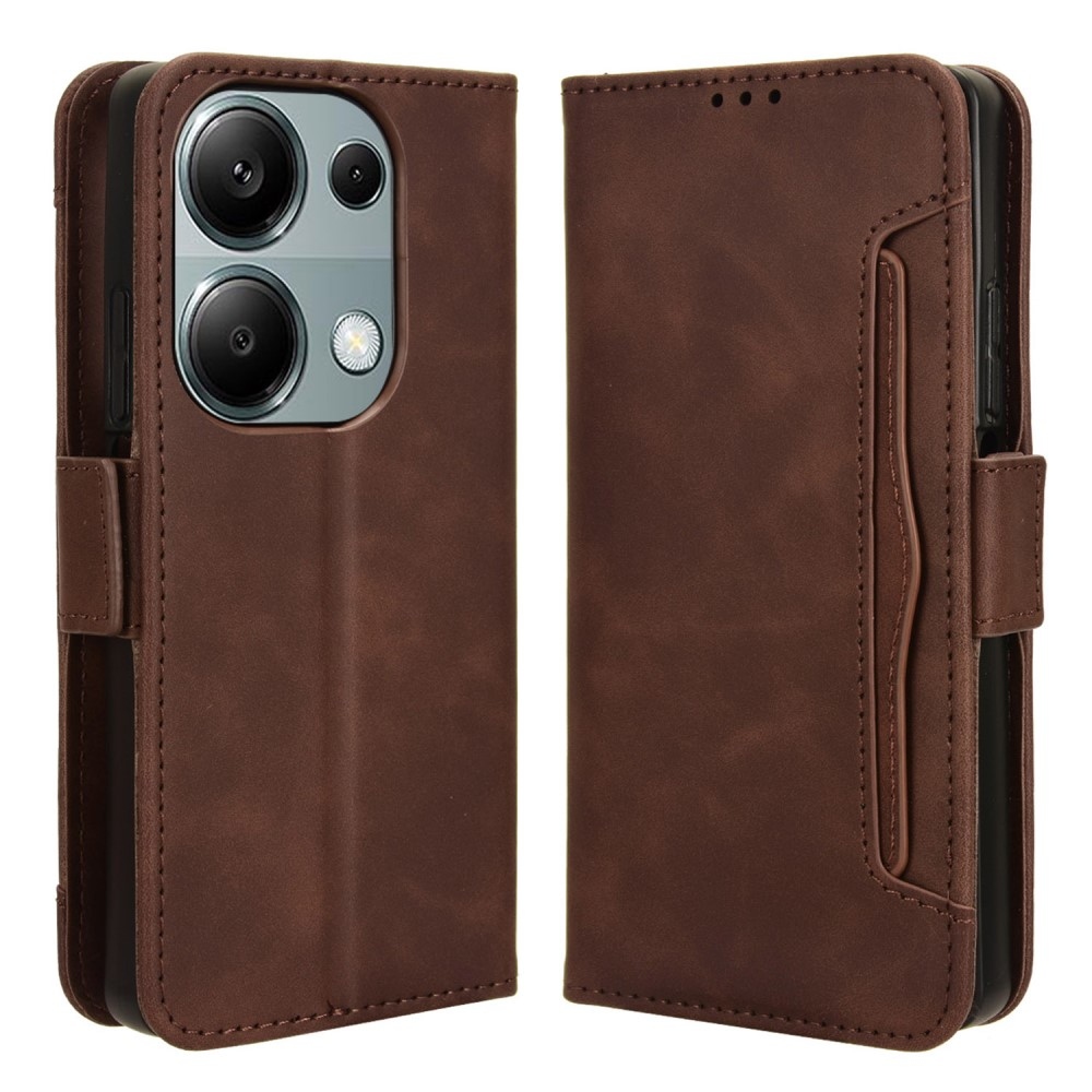 Cards knížkové pouzdro na Xiaomi Redmi Note 14S/Note 13 Pro 4G/Poco M6 Pro - hnědé