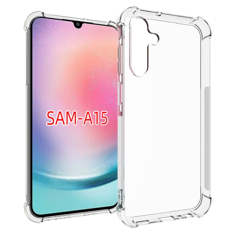 Průhledný gelový obal se zesílenými rohy na Samsung Galaxy A15 4G/5G - průhledný