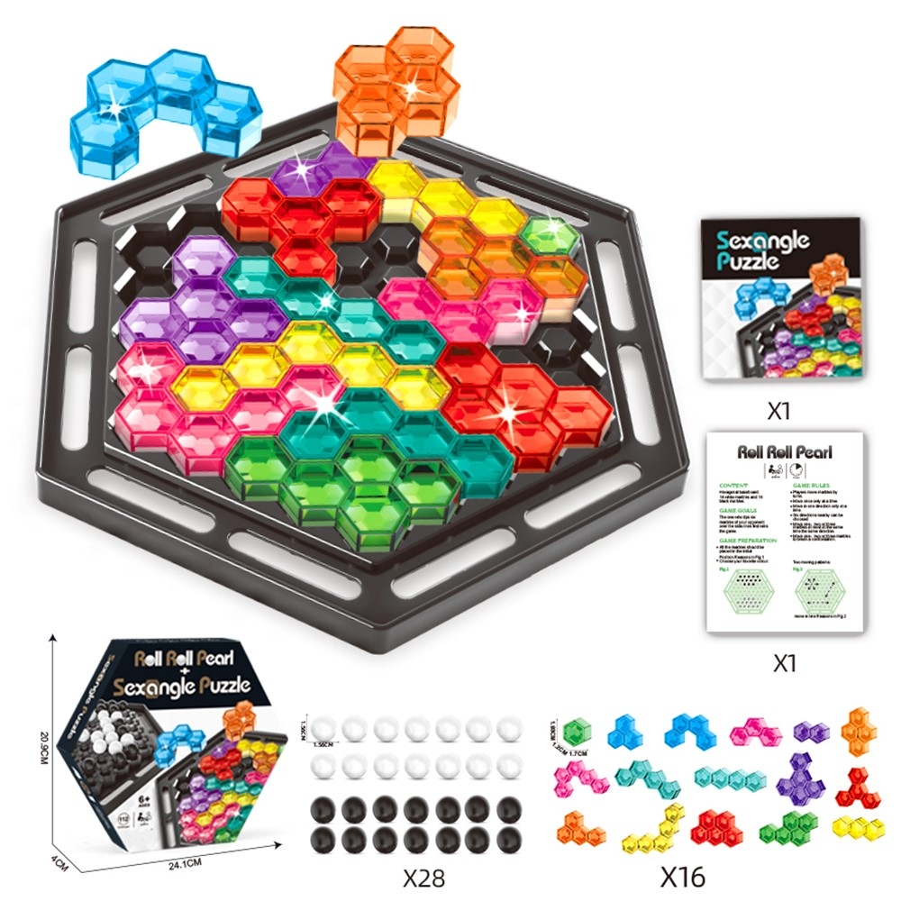 Hexagonální logická hra s barevnými žetony