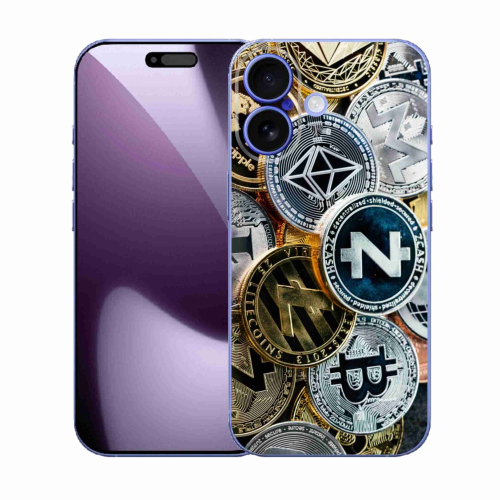 Gelový kryt mmCase na iPhone 17 - kryptoměny