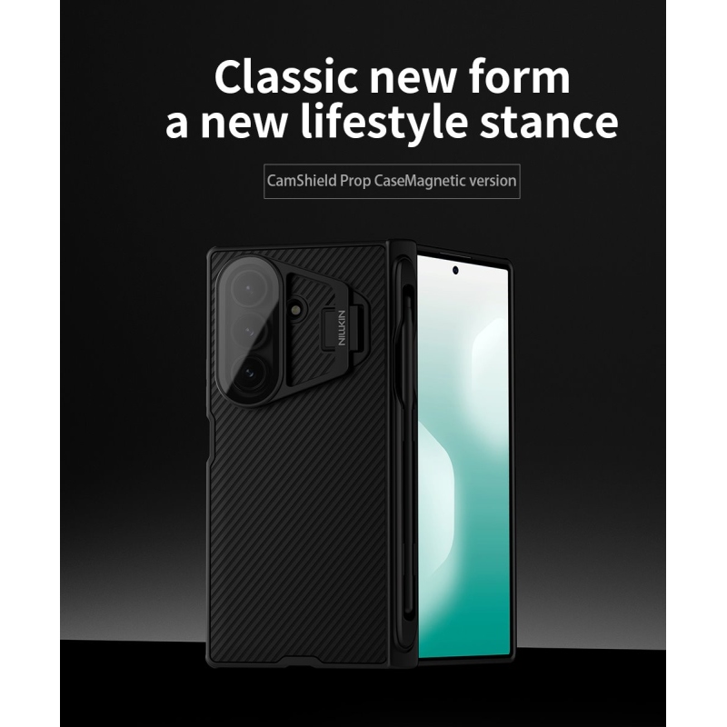 Nillkin CamShield Prop Magnetic Pen Slot (Transparent Lens) Zadní Kryt pro Samsung Galaxy Z Fold 7 Black