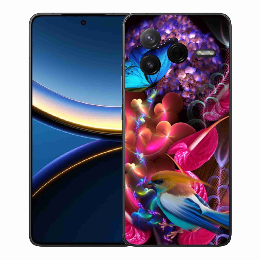 Gelový kryt mmCase na Xiaomi Poco F7 Pro - barevné květiny