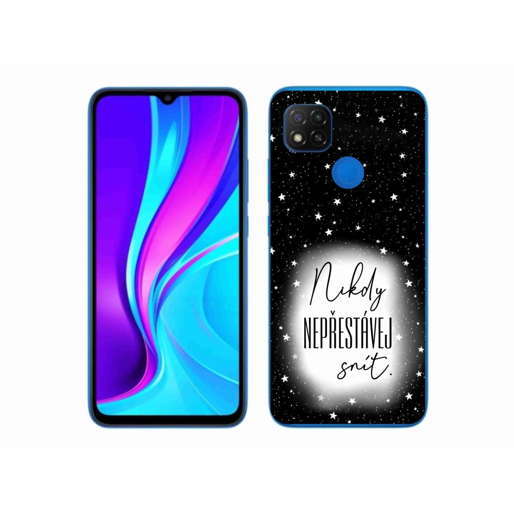 Gelový kryt mmCase na Xiaomi Redmi 9C - citát 1 bíločerné pozadí