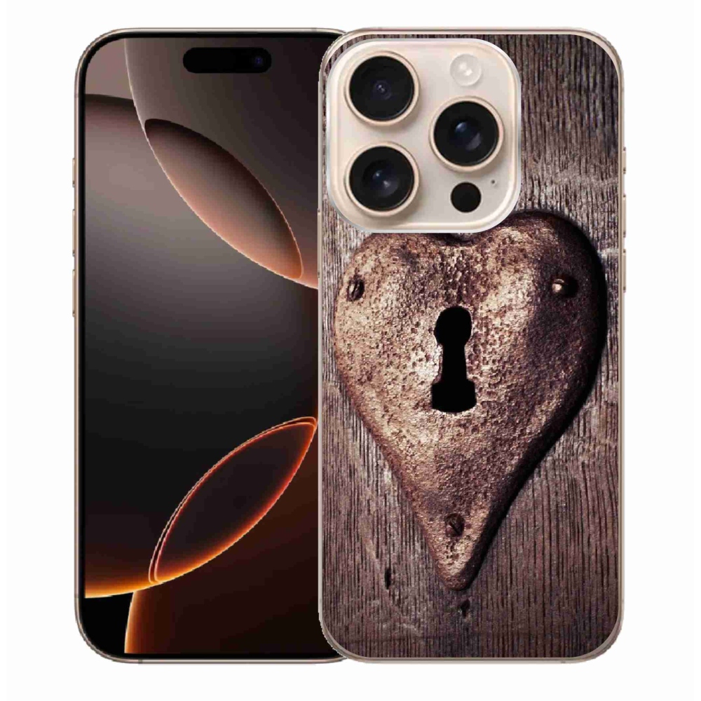 Gelový kryt mmCase na iPhone 16 Pro Max - zámek ve tvaru srdce