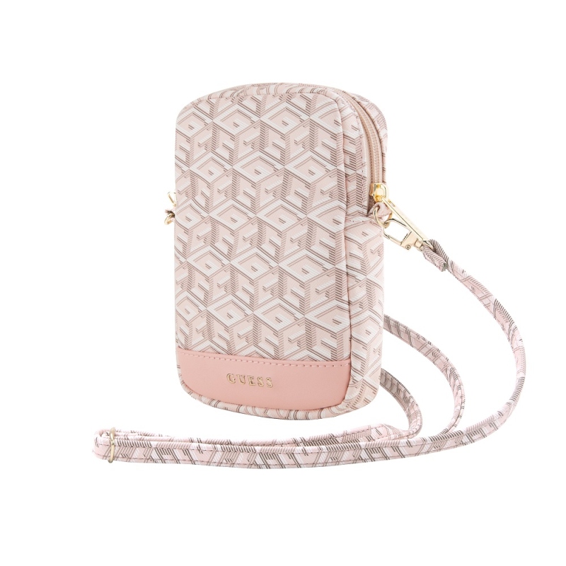 Guess PU G Cube Taška na Telefon se Zipem Pink